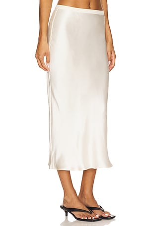 ANINE BING Bar Silk Skirt in White