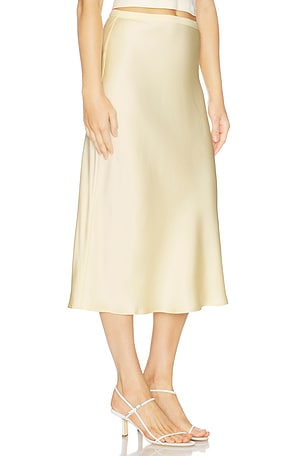 ANINE BING Bar Silk Skirt in Yellow