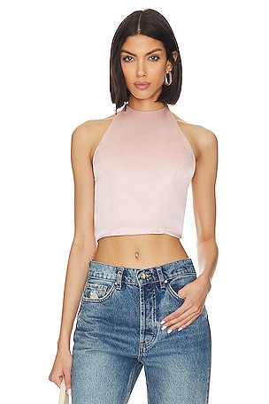 Tokito Recycled Blend Halter Neck Top In Pink
