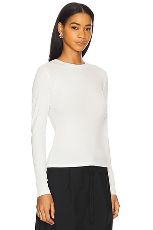 ANINE BING Jo Long Sleeve Tee in White