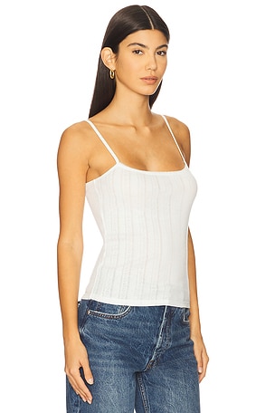 ANINE BING Pia Cami Tank in White