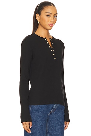 ANINE BING Alessia Long Sleeve Tee in Black