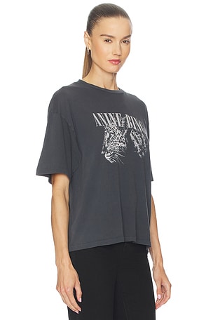 ANINE BING Cohen Leopard Tee in Black