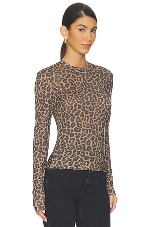 ANINE BING Sylvie Long Sleeve Tee in Brown