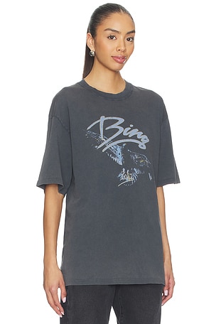 ANINE BING Kent Eagle Tee in Charcoal