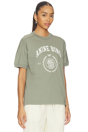 ANINE BING Walker Collegiate Tee in Sage