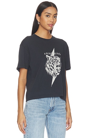 ANINE BING Walker Tiger Tee in Black