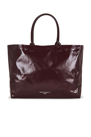ANINE BING Leo Coated Canvas Tote Bag in Burgundy