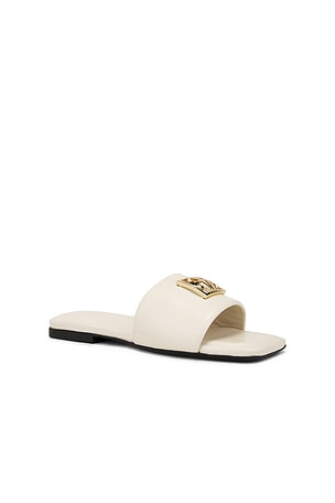 ANINE BING Ria Slides Monogram in Ivory