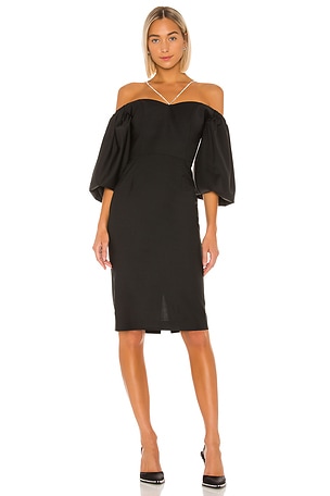 cartoon characters with black dress Off Shoulder Puff Sleeve Dress