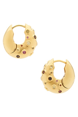 ANNI LU Crystal Bay Hoop in Metallic Gold