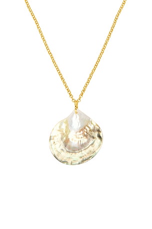 ANNI LU Golden Shell Necklace in Metallic Gold