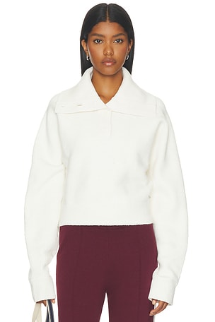 Volume Sleeve Knit Henley Pullover Adanola