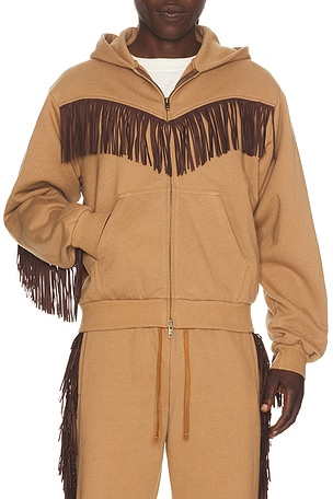 Fringed Full Zip Hoodie Austin Post