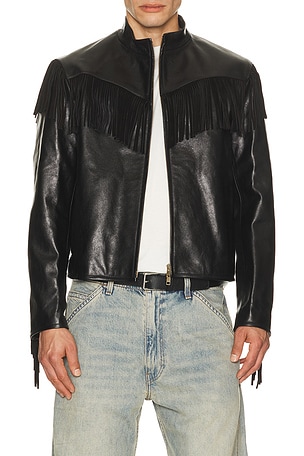 Leather Fringed Western Cafe Racer Austin Post