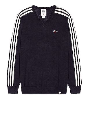 【adidas x NOAH】V-NECK adidas x Noah V-Neck in Legend Ink | REVOLVE