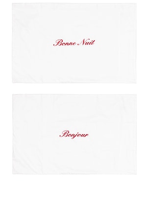 Bonjour & Bonne Nuit Pillowcase Set Abbode