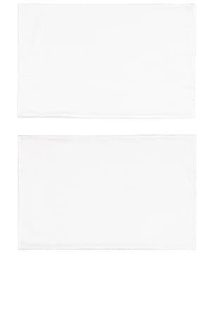 Abbode Bonjour & Bonne Nuit Pillowcase Set in White