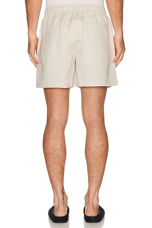 AUTO-REPLY Pull On Linen Shorts in Cream