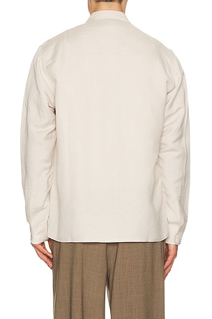 AUTO-REPLY Andrew Long Sleeve Linen Shirt in Cream
