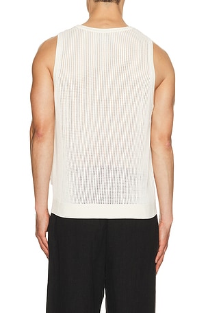 AUTO-REPLY Knit Mesh Tank Top in Cream. Size XL/1X. Also
