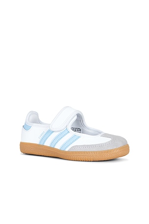 adidas Originals Kids Samba Jane Flat in Baby Blue
