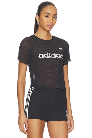 adidas Originals Smocked Cali Tee in Black