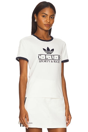 adidas Originals x Sporty & Rich Graphic T-Shirt in White