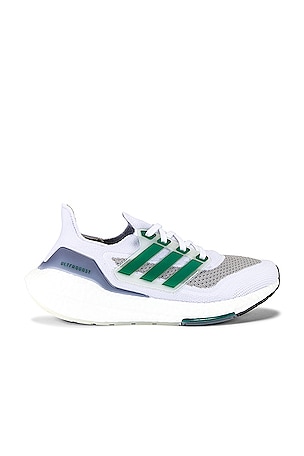 adidas Originals Ultraboost 21 Sneaker in White, Sub Green, & Core Black |  REVOLVE