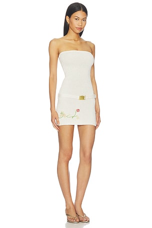 ASTA RESORT Gisele Mini Embroidered Dress in White