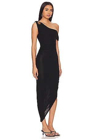 Asta Resort Louisa Brooch Dress - Black in Black