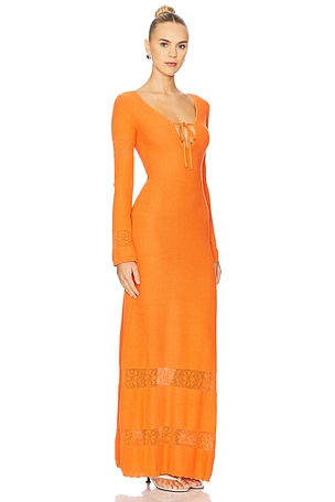 ASTA RESORT Rita Crochet Dress in Orange