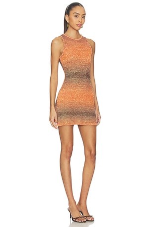 ASTA RESORT Natalia Gradient Mini Dress in Orange,Brown