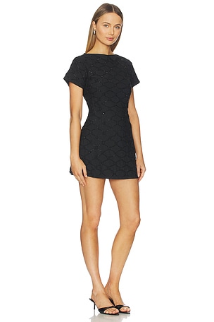 ASTA RESORT Mathilde Hand Beaded Mini Dress in Black. Size XS. Also