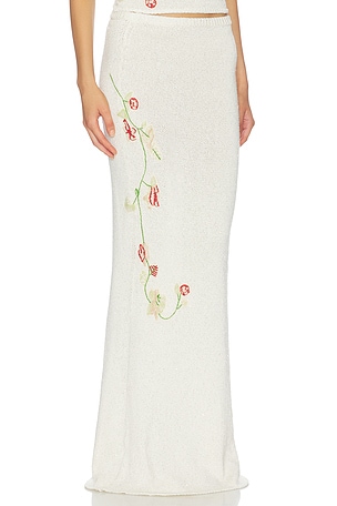 ASTA RESORT Carolina Embroidered Skirt in White
