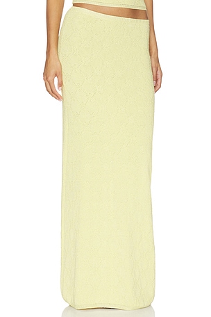 ASTA RESORT Pointelle Carolina Skirt in Lemon