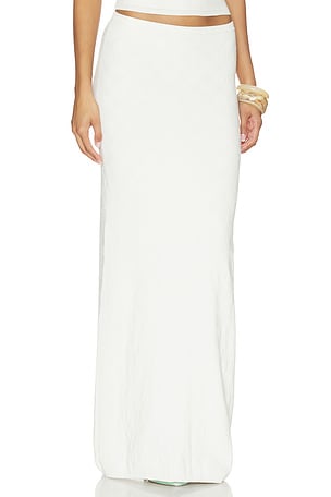 ASTA RESORT Pointelle Carolina Skirt in White