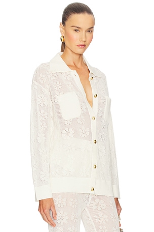 ASTA RESORT Delilah Crochet Shirt in White