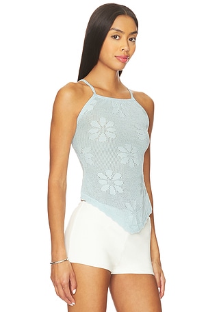 ASTA RESORT Bruna Crochet Top in Baby Blue