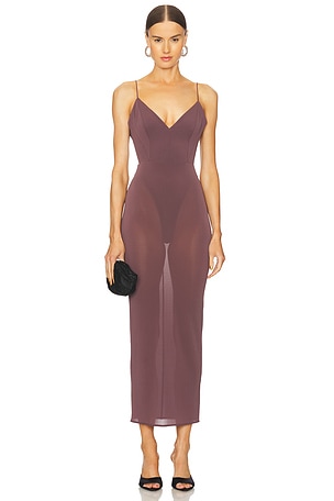 Bec Bridge Lea Split Midi Dress in Burgundy REVOLVE