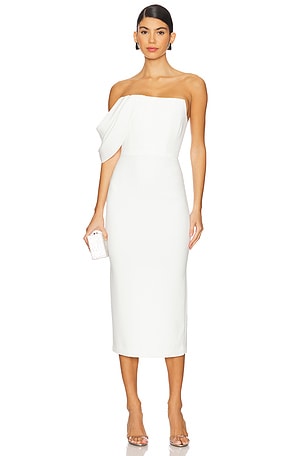 Draped Corset Midi Dress Alex Perry