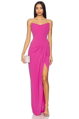 Asymmetric Corset Gown Alex Perry