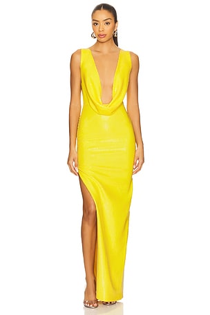 Draped Cowl Column Dress Alex Perry