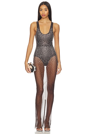 Crystal Mesh Column Dress Alex Perry