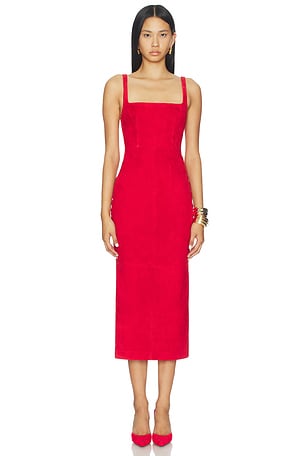 Singlet Suede Dress Alex Perry