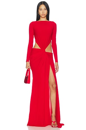 Long Sleeve Twist Gown Alex Perry