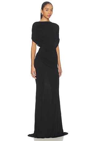 Alex Perry Cape Drape Gown in Black