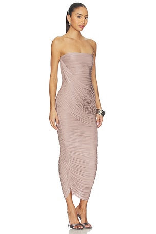 Alex Perry Strapless Drape Column Dress in Mauve