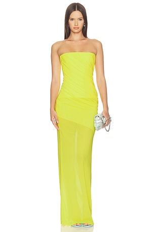 Strapless Tucked Column Dress Alex Perry