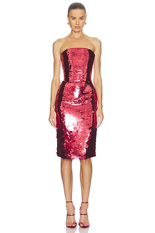 Strapless Curved Corset Dress Alex Perry